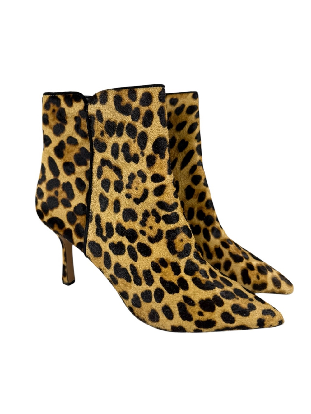 J. Crew Pointed Toe Ankle Boots in Leopard Calf Hair Sz 11